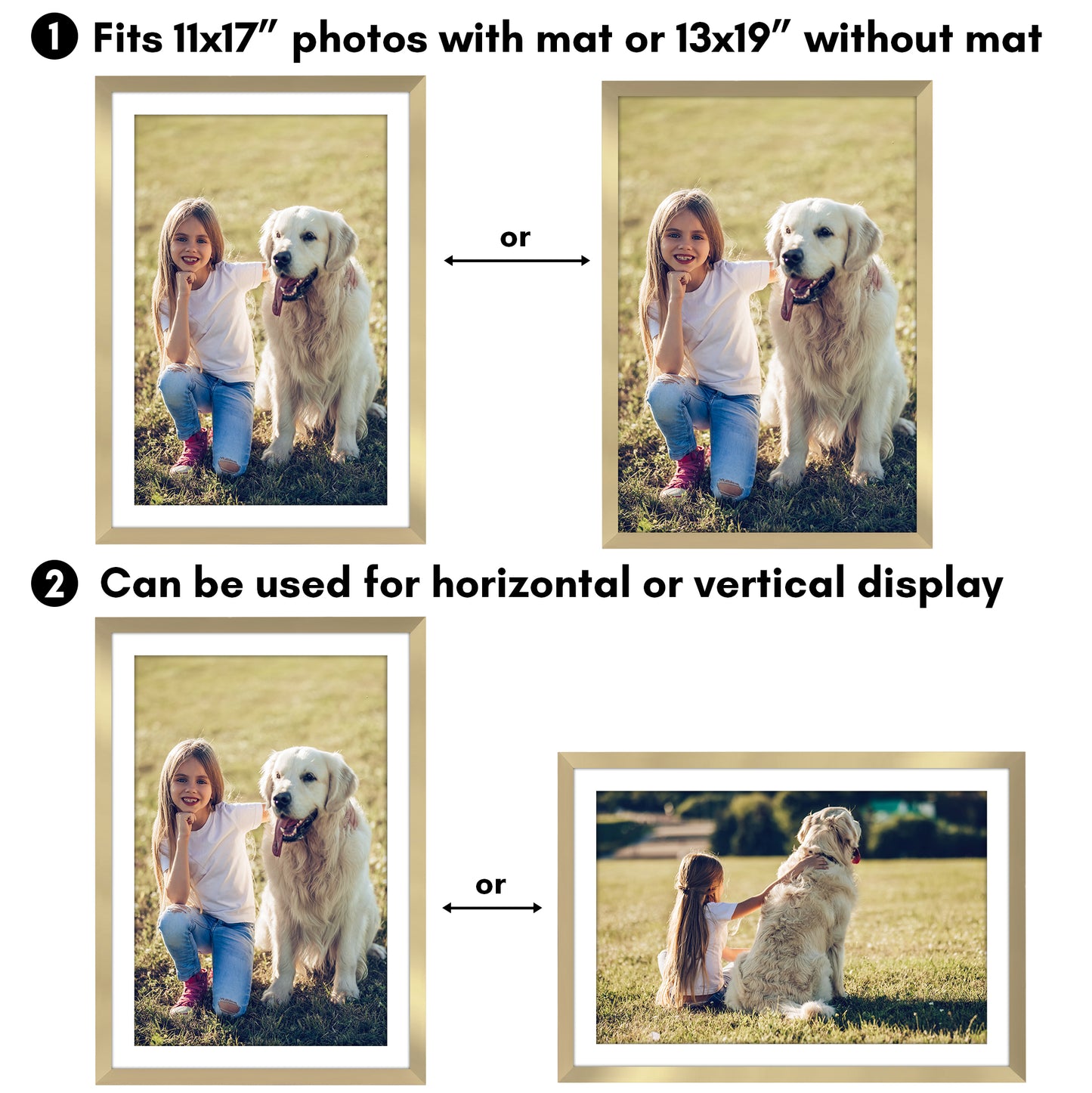 Picture Frame 2 Pack | With Mat | Protective Plexiglass Cover | Wall Decor