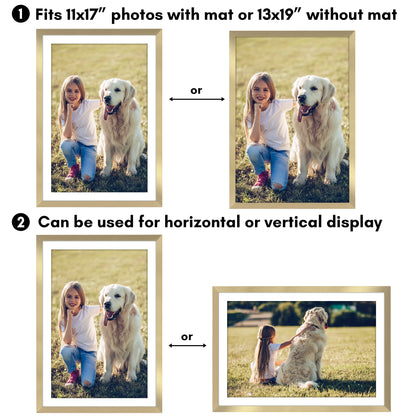 Picture Frame 2 Pack | With Mat | Protective Plexiglass Cover | Wall Decor