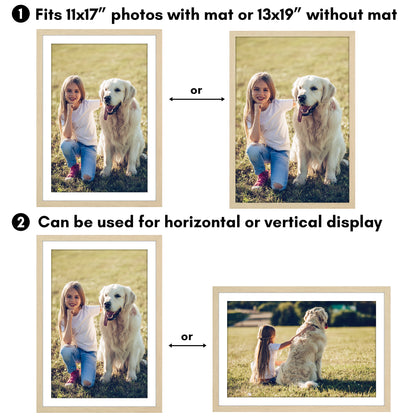 Picture Frame 2 Pack | With Mat | Protective Plexiglass Cover | Wall Decor