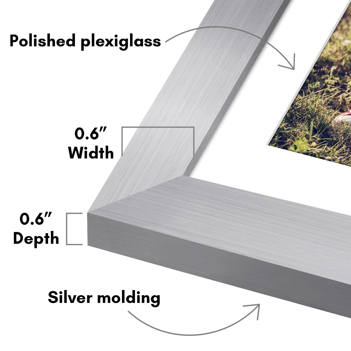 Picture Frame 2 Pack | With Mat | Protective Plexiglass Cover | Wall Decor