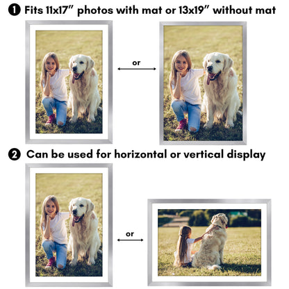 Picture Frame 2 Pack | With Mat | Protective Plexiglass Cover | Wall Decor
