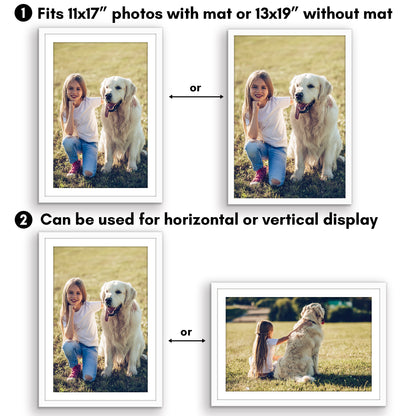 Picture Frame 2 Pack | With Mat | Protective Plexiglass Cover | Wall Decor