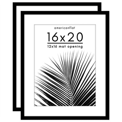 Picture Frame 2 Pack | With Mat | Protective Plexiglass Cover | Wall Decor
