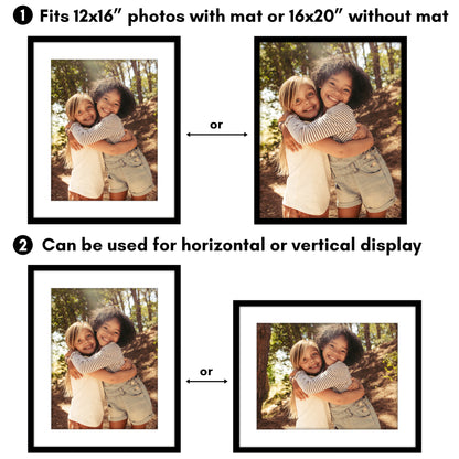 Picture Frame 2 Pack | With Mat | Protective Plexiglass Cover | Wall Decor