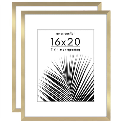 Picture Frame 2 Pack | With Mat | Protective Plexiglass Cover | Wall Decor