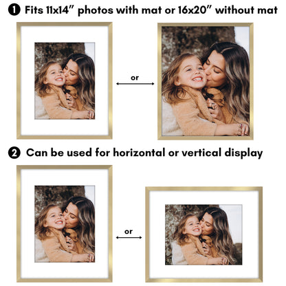 Picture Frame 2 Pack | With Mat | Protective Plexiglass Cover | Wall Decor