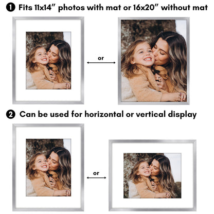 Picture Frame 2 Pack | With Mat | Protective Plexiglass Cover | Wall Decor