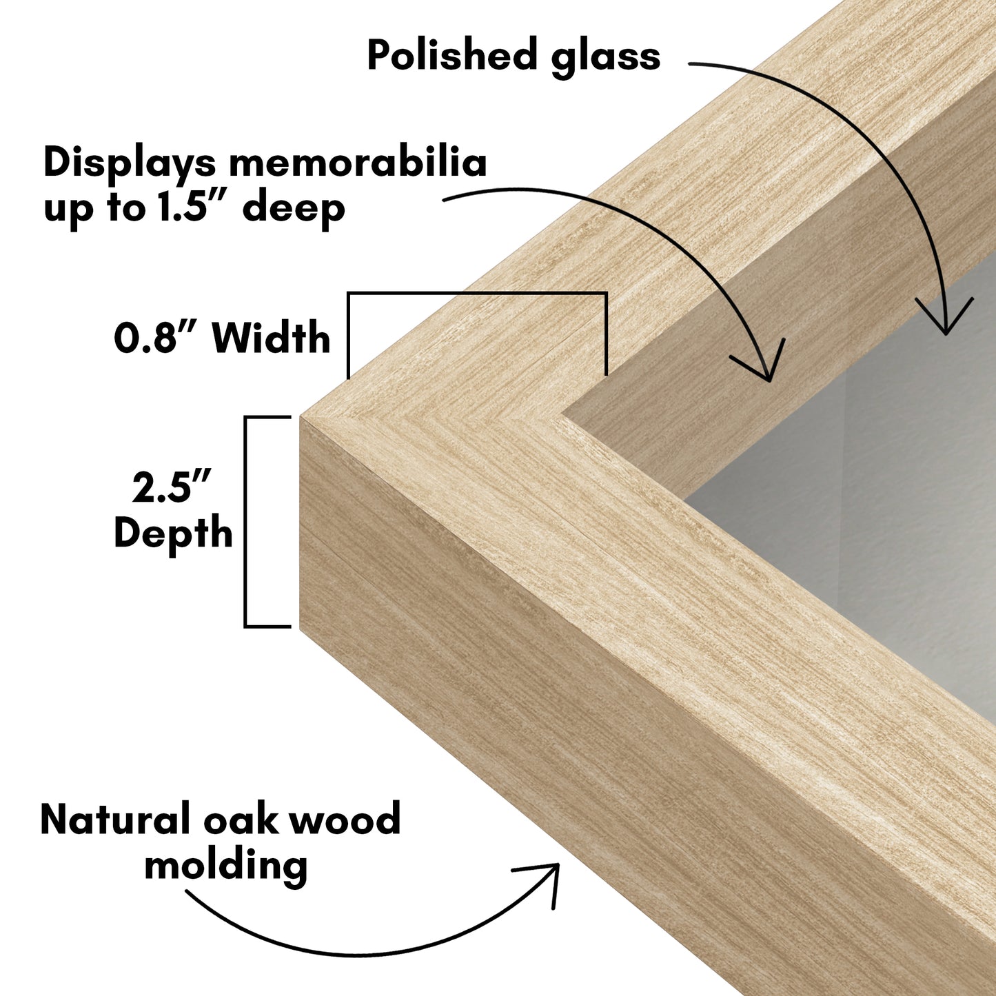 Shadow Box Frame | Deep Display | Shatter-Resistant Glass | Wall Decor