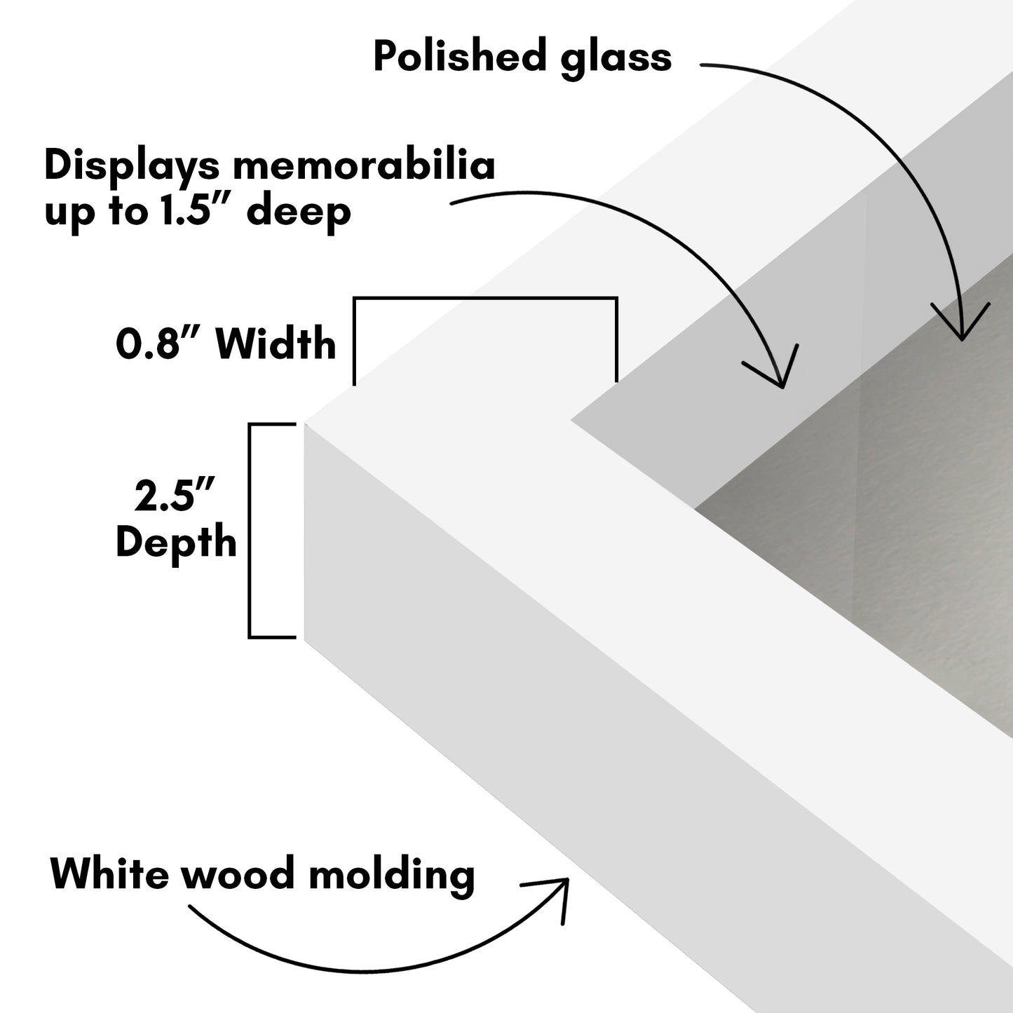 Shadow Box Frame | Deep Display | Shatter-Resistant Glass | Wall Decor