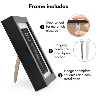 Picture Frame | Gallery Style | With Mat | Protective Glass | Wall Art Display