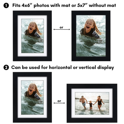 Picture Frame | Gallery Style | With Mat | Protective Glass | Wall Art Display