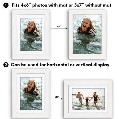 Picture Frame | Gallery Style | With Mat | Protective Glass | Wall Art Display