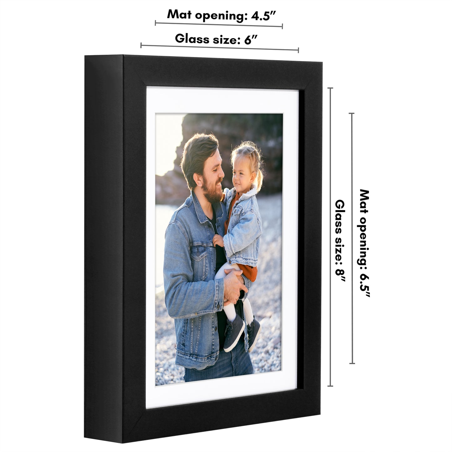Picture Frame | Gallery Style | With Mat | Protective Glass | Wall Art Display