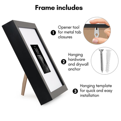 Picture Frame | Gallery Style | With Mat | Protective Glass | Wall Art Display
