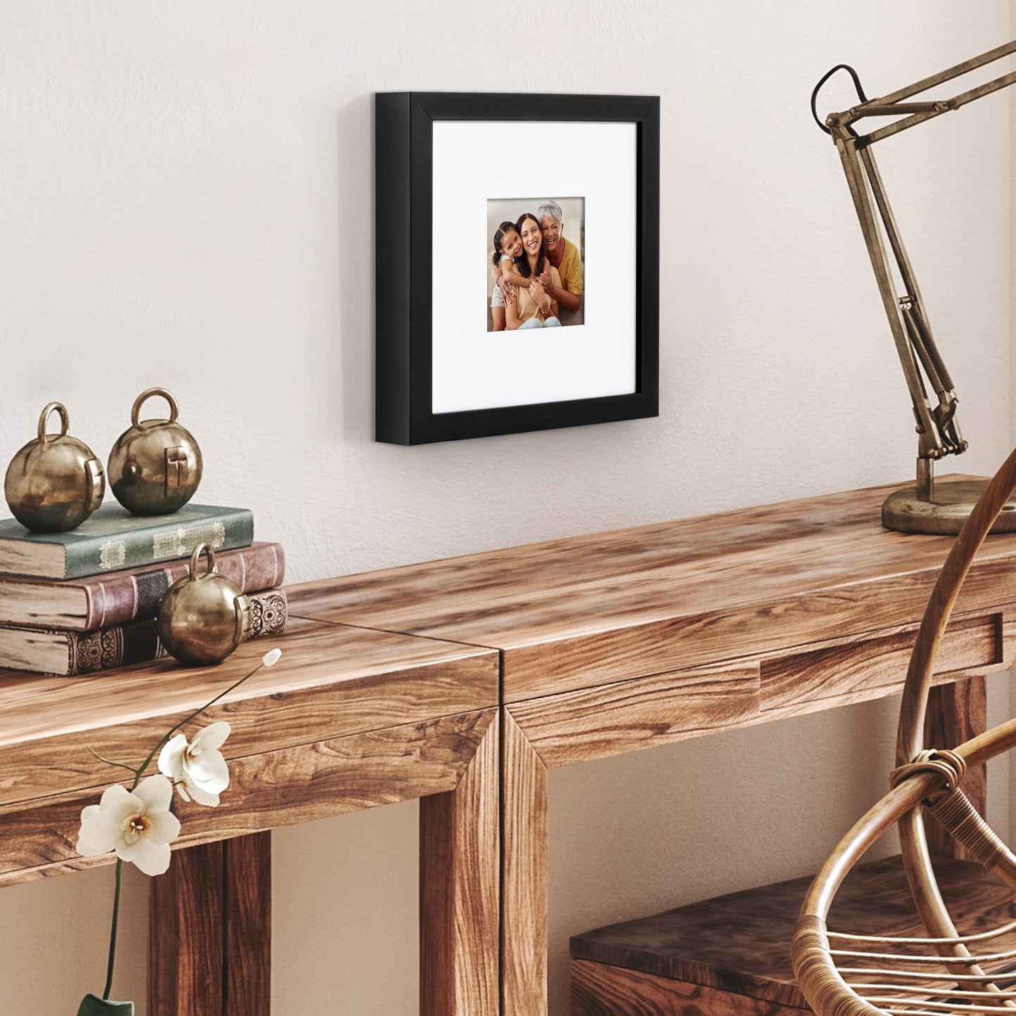 Picture Frame | Gallery Style | With Mat | Protective Glass | Wall Art Display