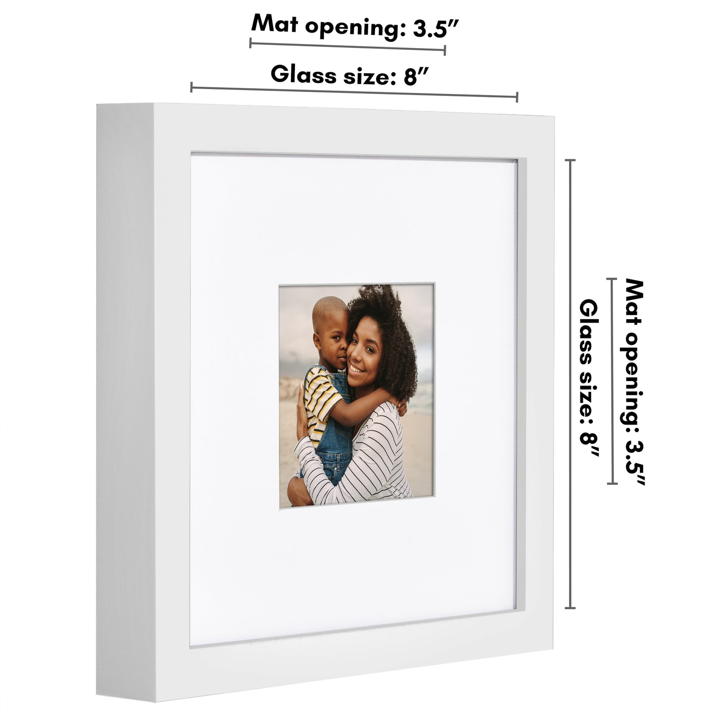 Picture Frame | Gallery Style | With Mat | Protective Glass | Wall Art Display