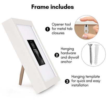 Picture Frame | Gallery Style | With Mat | Protective Glass | Wall Art Display