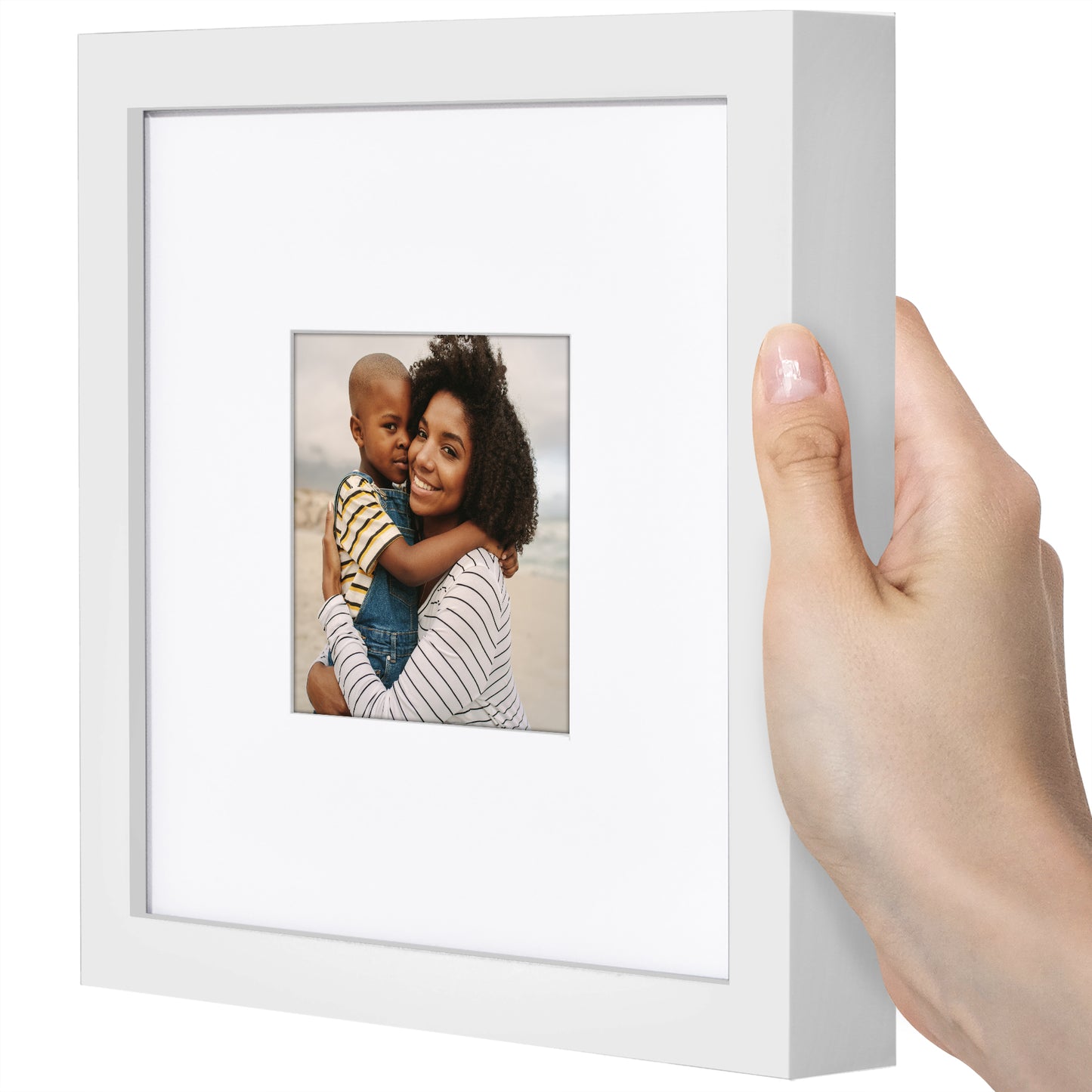 Picture Frame | Gallery Style | With Mat | Protective Glass | Wall Art Display