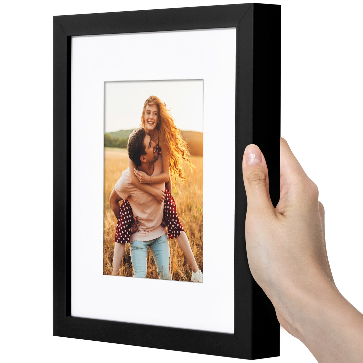 Picture Frame | Gallery Style | With Mat | Protective Glass | Wall Art Display