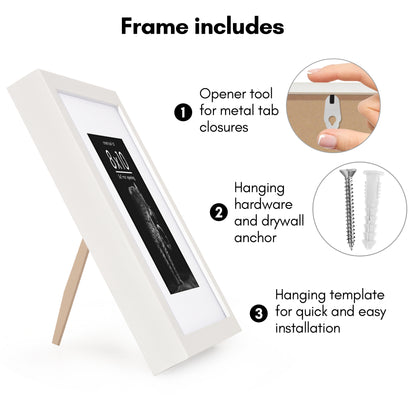 Picture Frame | Gallery Style | With Mat | Protective Glass | Wall Art Display