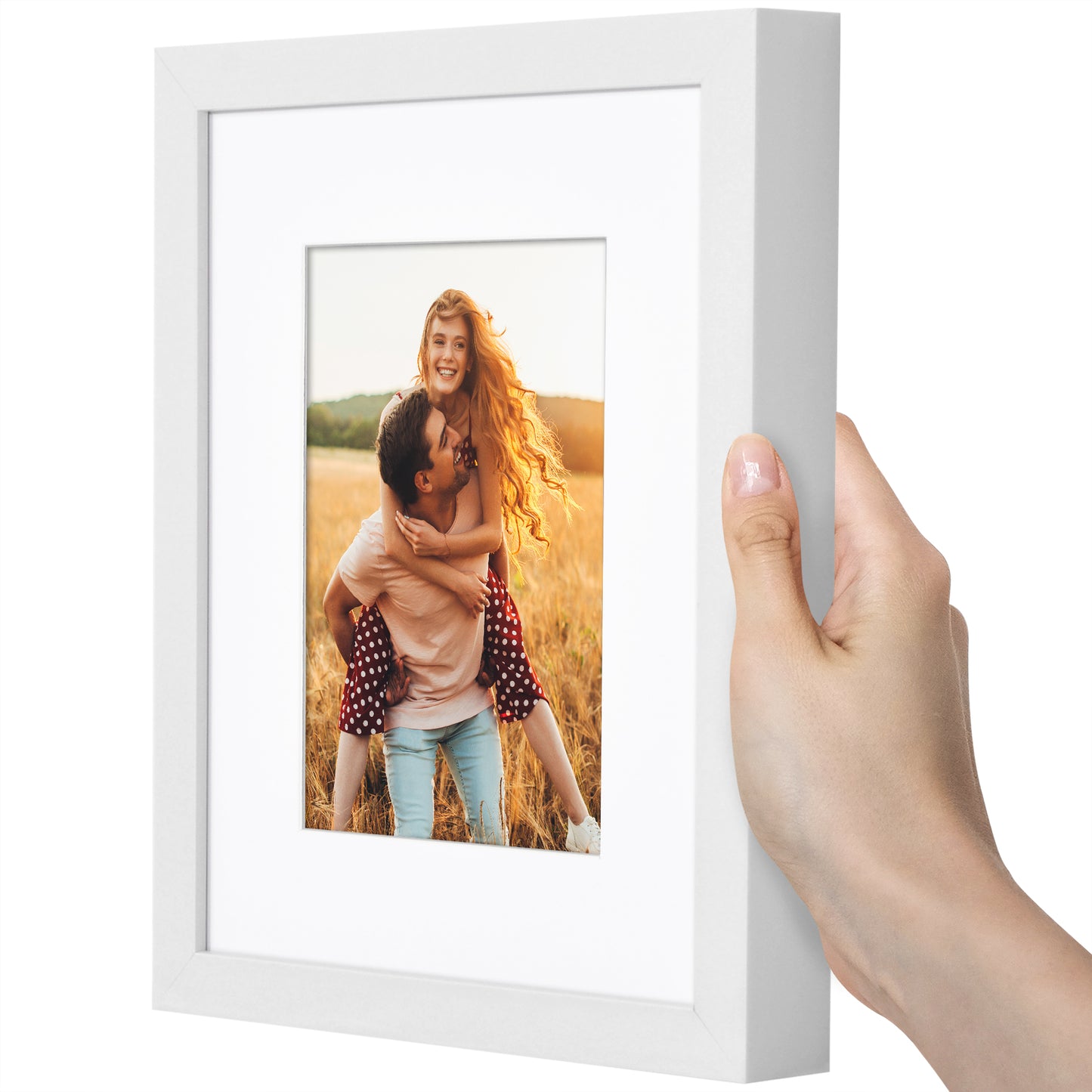 Picture Frame | Gallery Style | With Mat | Protective Glass | Wall Art Display