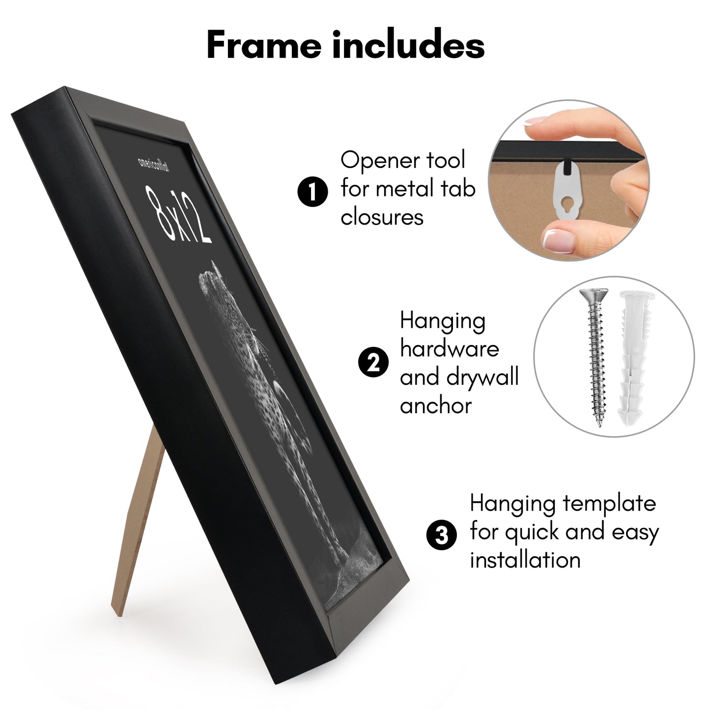 Picture Frame | Gallery Style | Secure Artwork and Photos | Wall Art Decor
