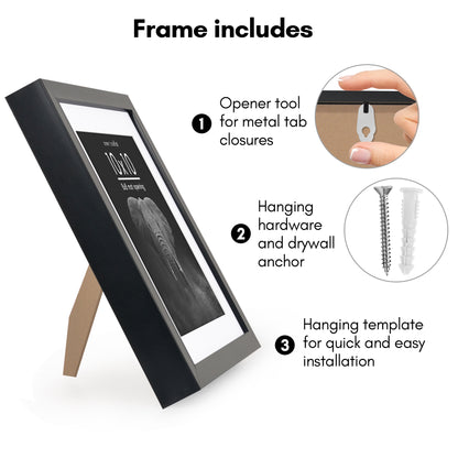 Picture Frame | Gallery Style | With Mat | Protective Glass | Wall Art Display