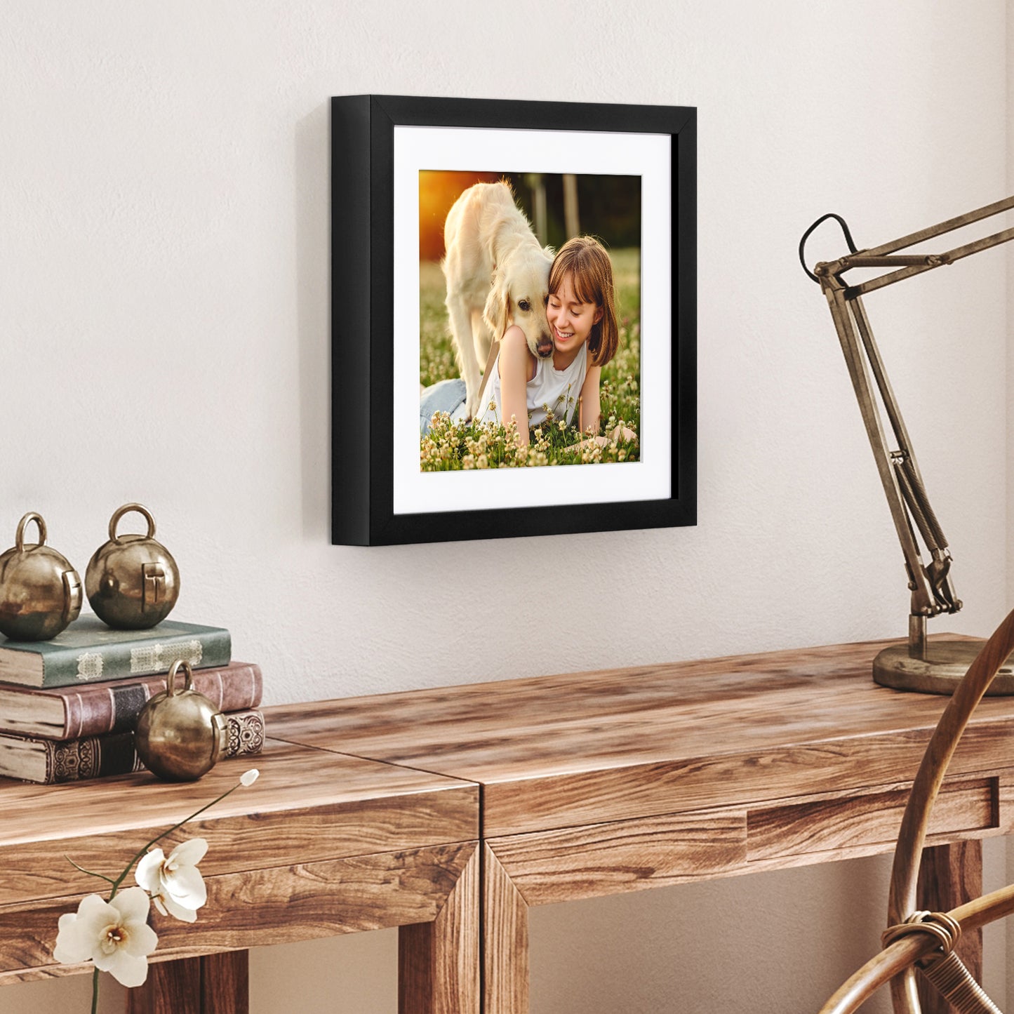 Picture Frame | Gallery Style | With Mat | Protective Glass | Wall Art Display