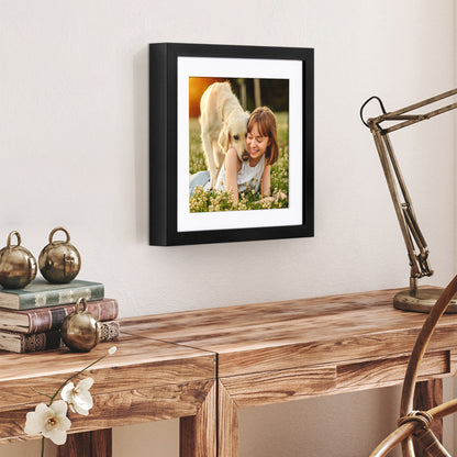 Picture Frame | Gallery Style | With Mat | Protective Glass | Wall Art Display