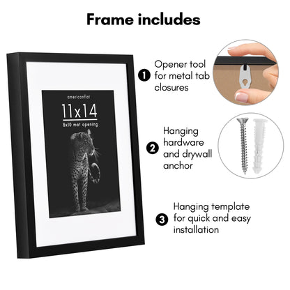 Picture Frame | Gallery Style | With Mat | Protective Glass | Wall Art Display