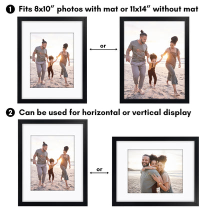 Picture Frame | Gallery Style | With Mat | Protective Glass | Wall Art Display