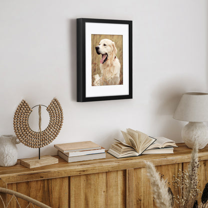 Picture Frame | Gallery Style | With Mat | Protective Glass | Wall Art Display