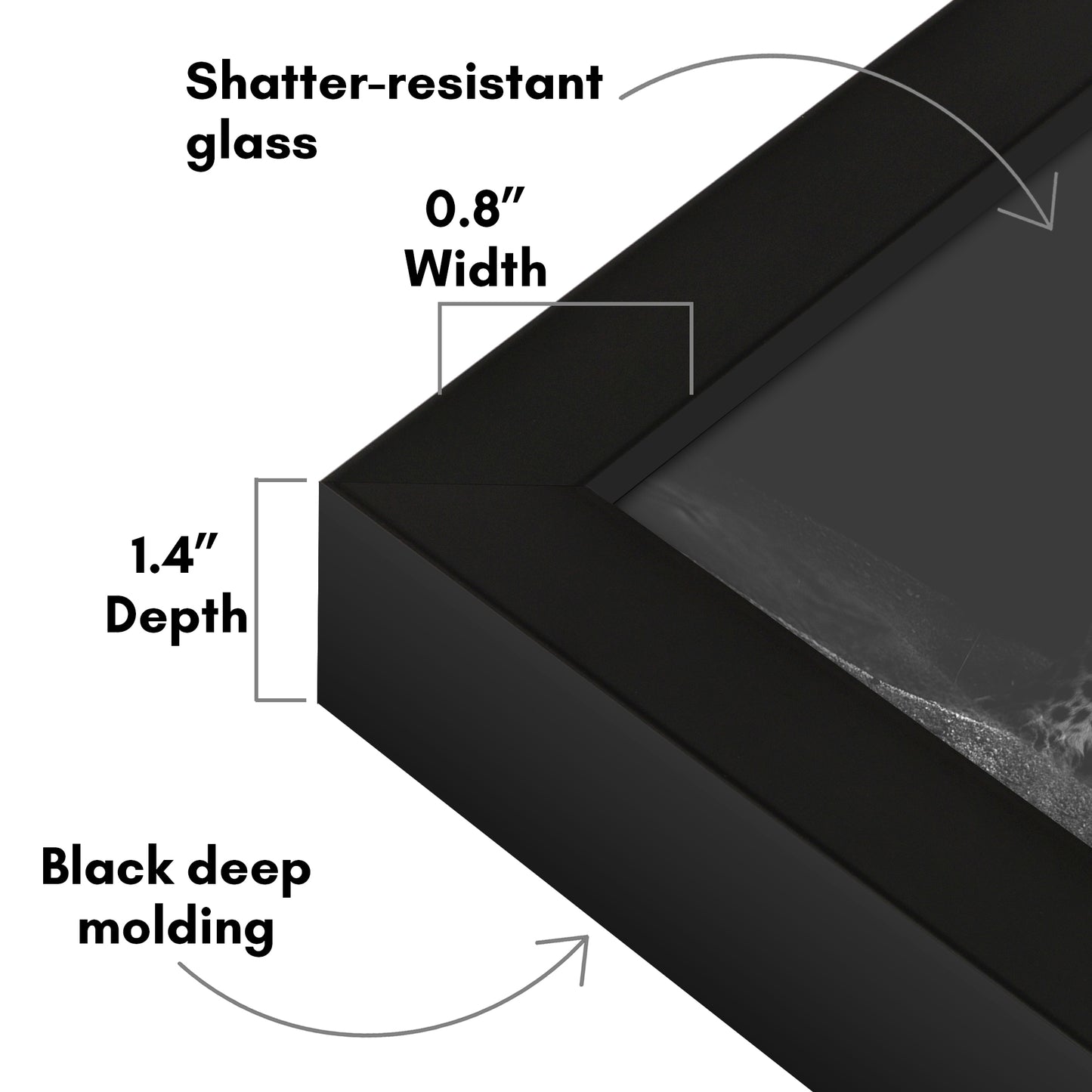 Deep Molding Picture Frame | Americanflat | No Mat | Modern - Premium Quality