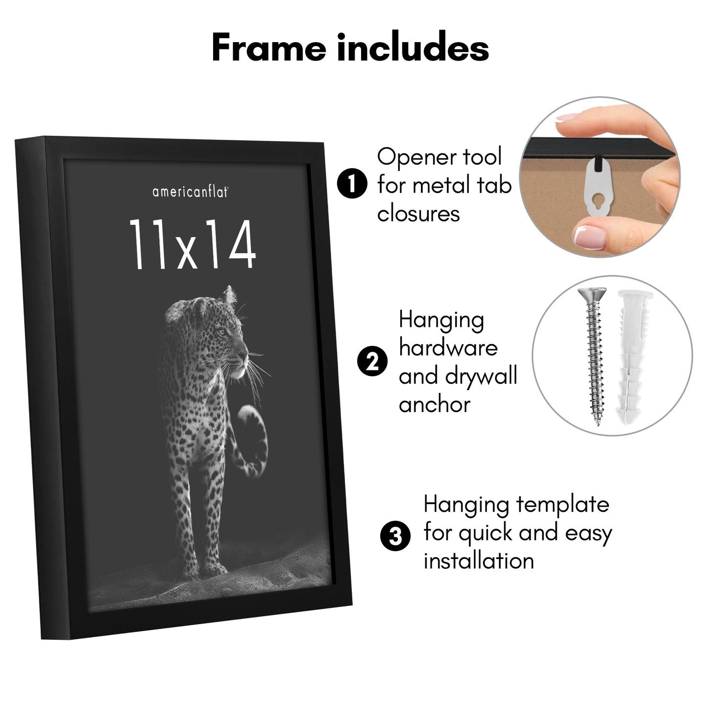 Deep Molding Picture Frame | Americanflat | No Mat | Modern - Premium Quality