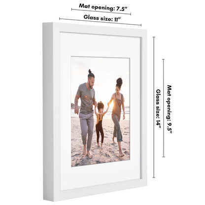 Picture Frame | Gallery Style | With Mat | Protective Glass | Wall Art Display