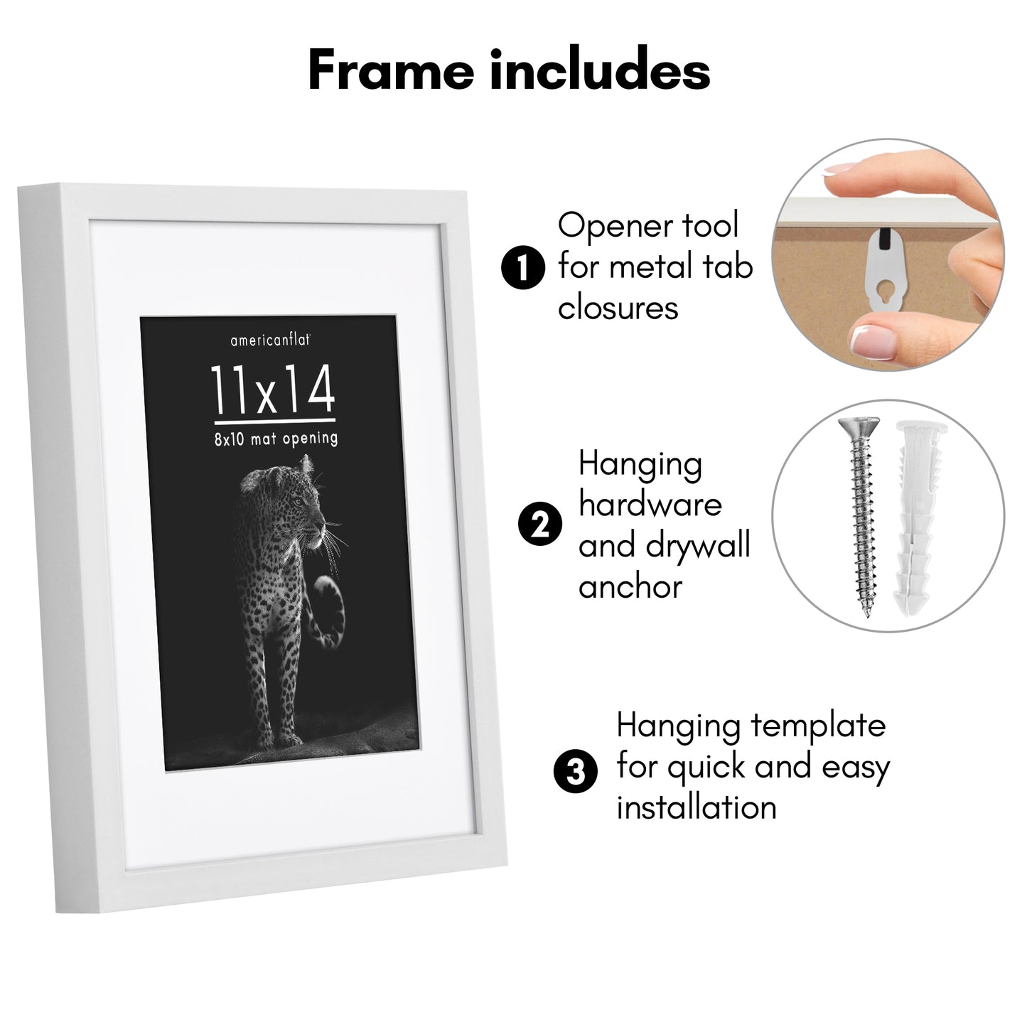 Picture Frame | Gallery Style | With Mat | Protective Glass | Wall Art Display