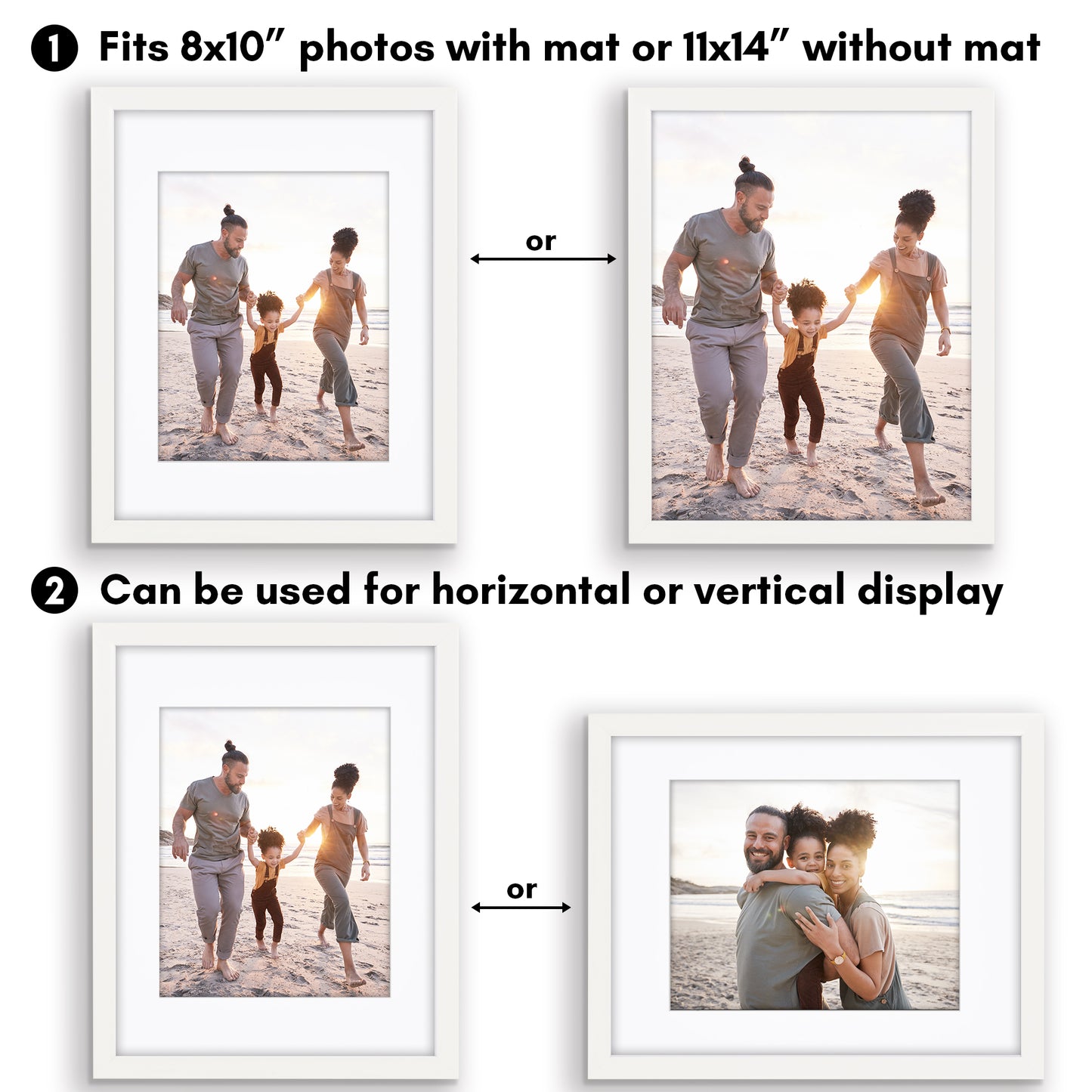 Picture Frame | Gallery Style | With Mat | Protective Glass | Wall Art Display