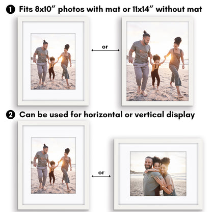 Picture Frame | Gallery Style | With Mat | Protective Glass | Wall Art Display
