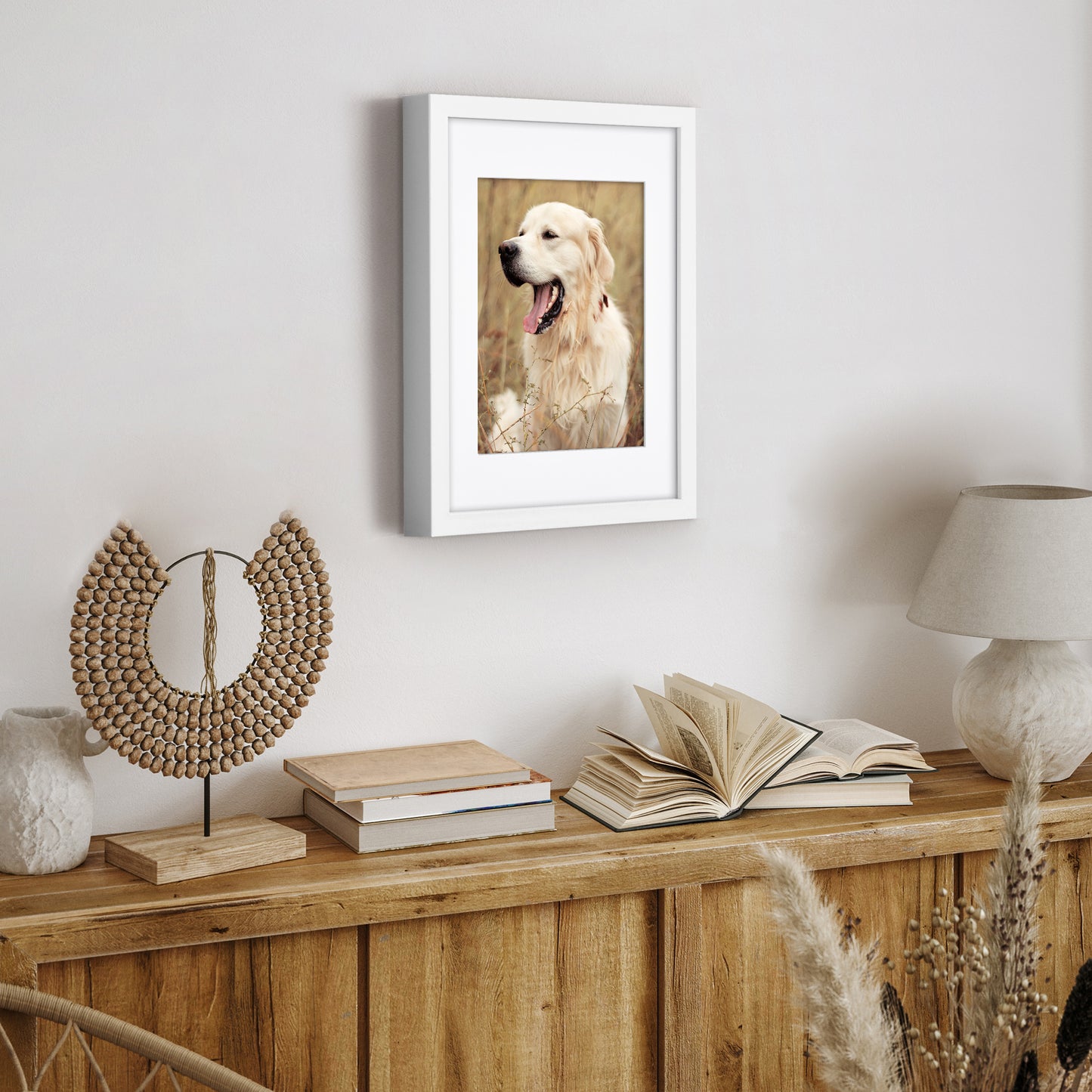 Picture Frame | Gallery Style | With Mat | Protective Glass | Wall Art Display