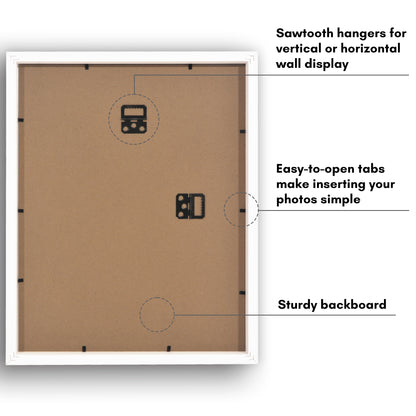 Picture Frame | Gallery Style | With Mat | Protective Glass | Wall Art Display