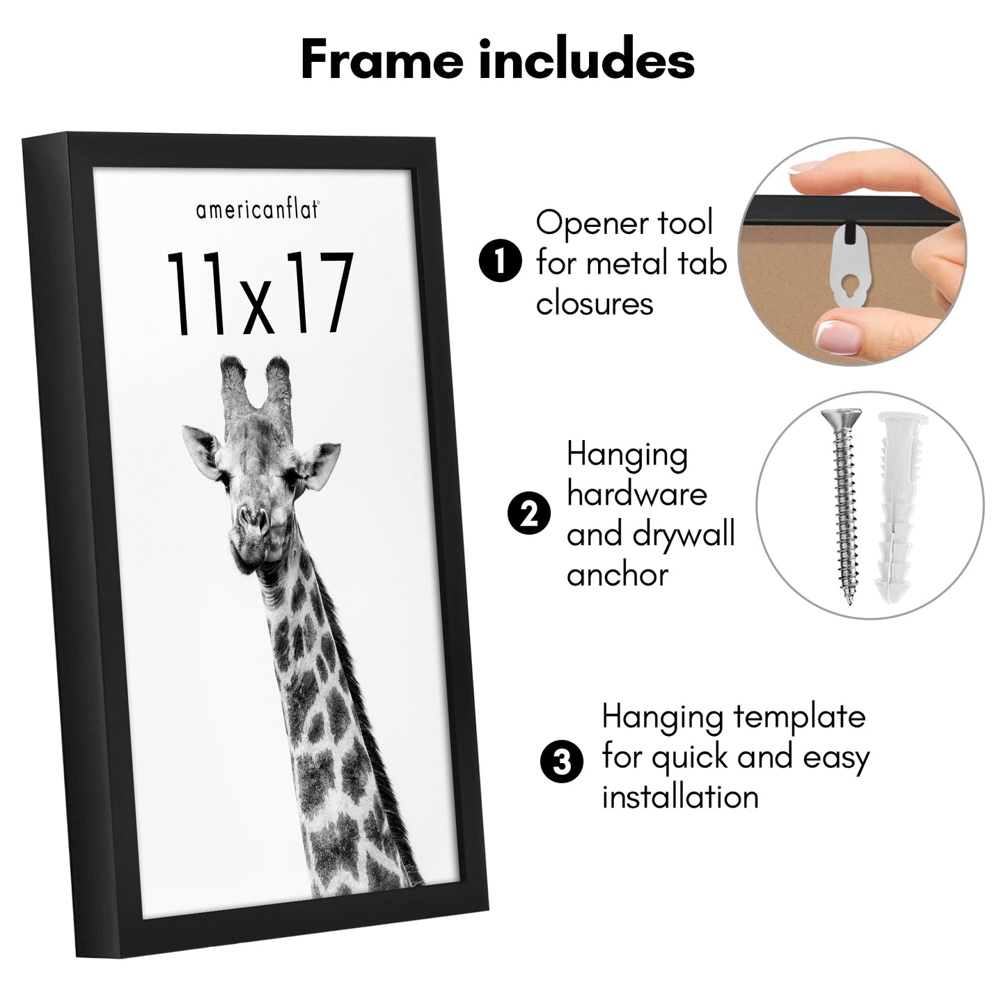 Picture Frame | Gallery Style | Secure Artwork and Photos | Wall Art Decor
