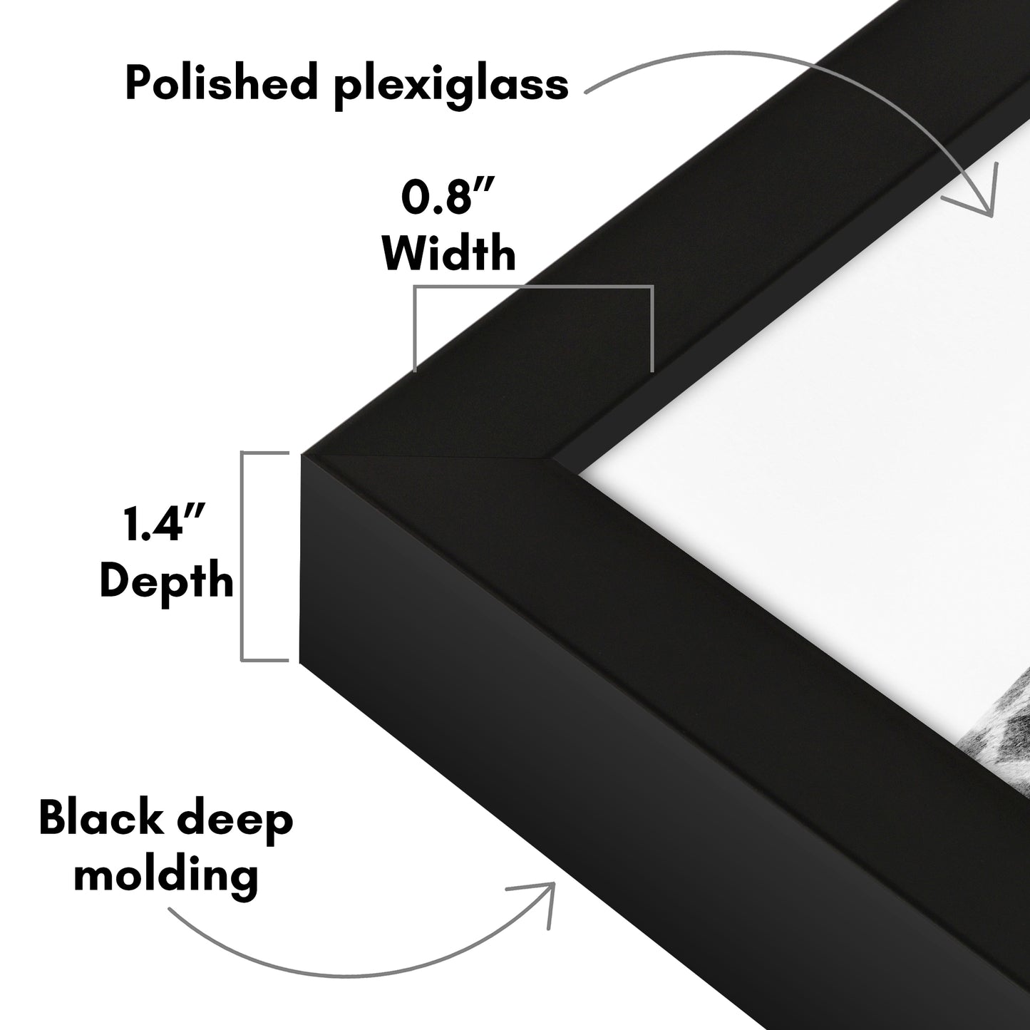 Deep Molding Picture Frame | Americanflat | No Mat | Modern - Premium Quality