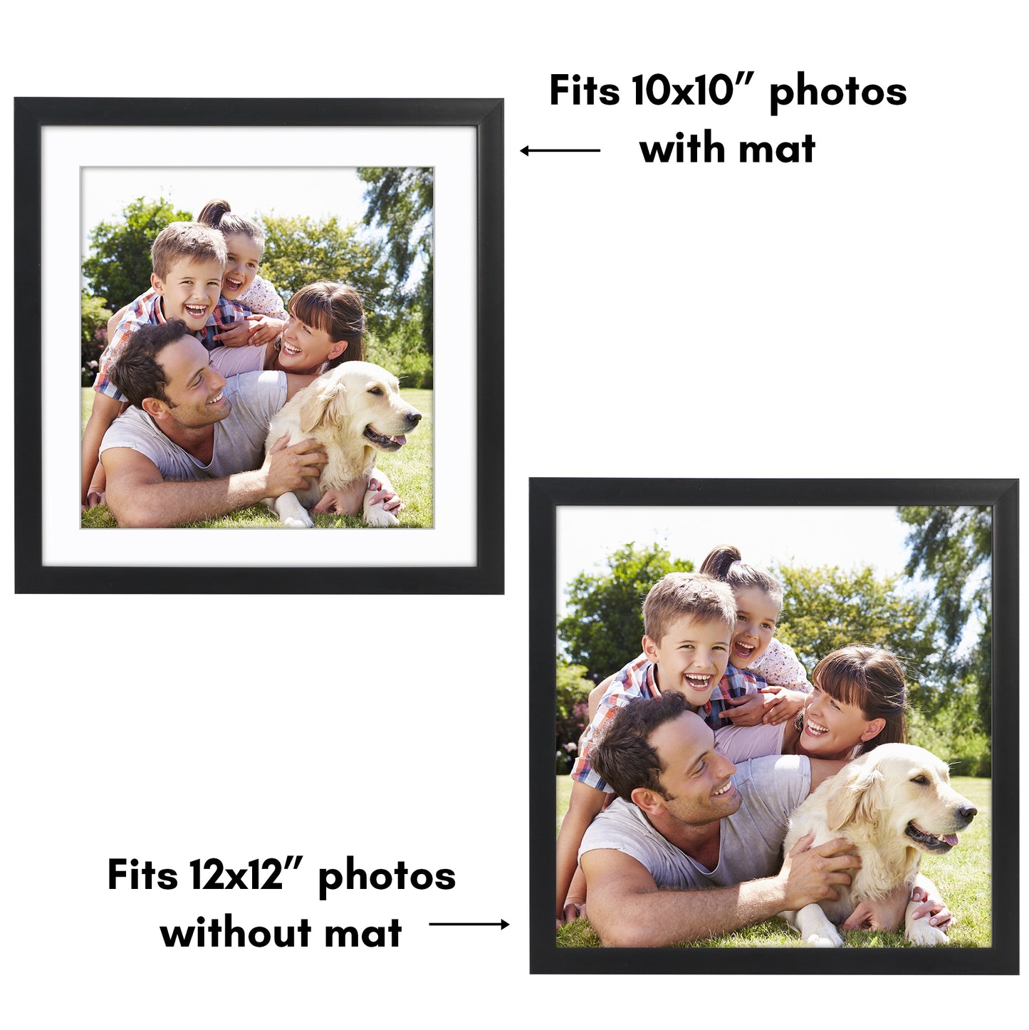 Picture Frame | Gallery Style | With Mat | Protective Glass | Wall Art Display