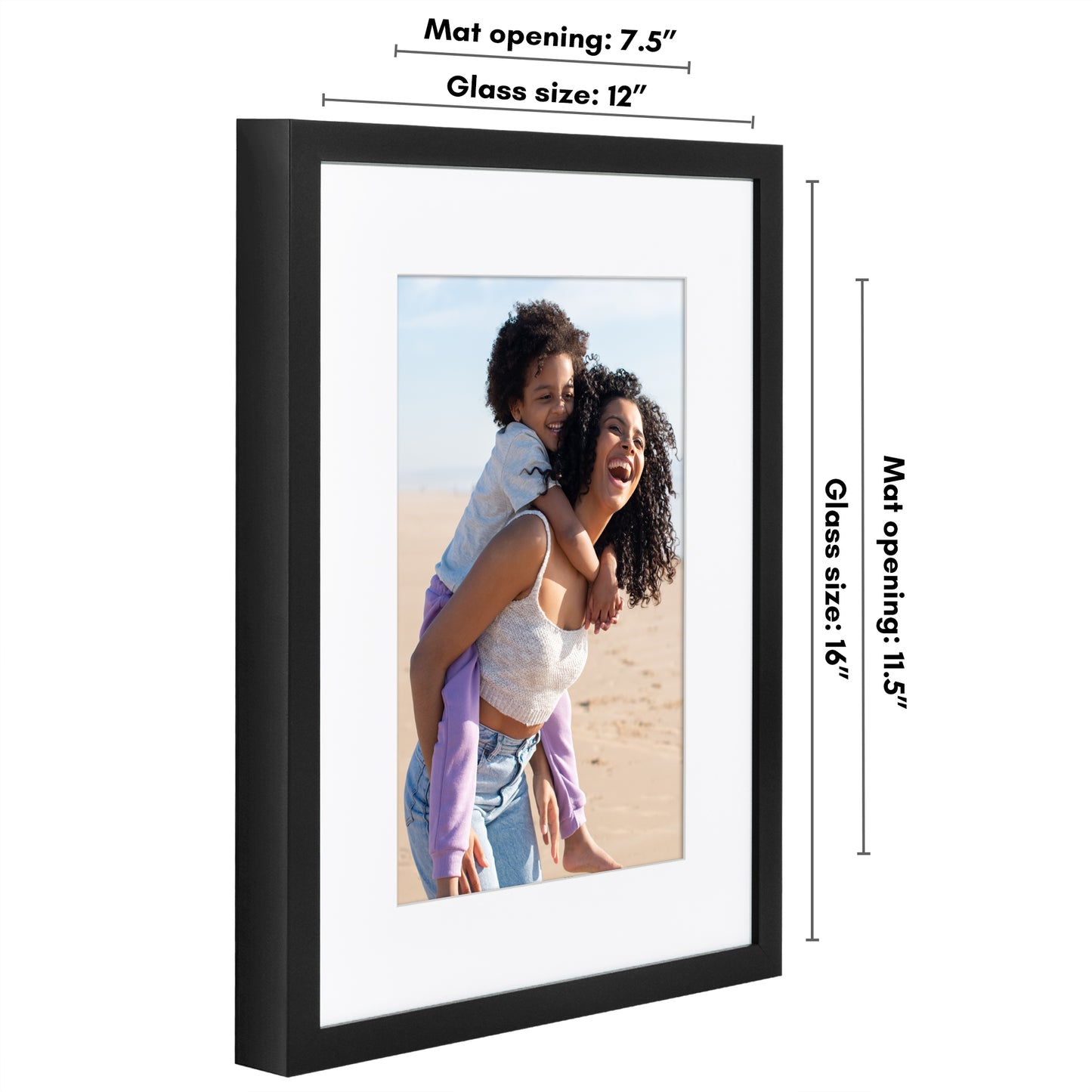 Picture Frame | Gallery Style | With Mat | Protective Glass | Wall Art Display