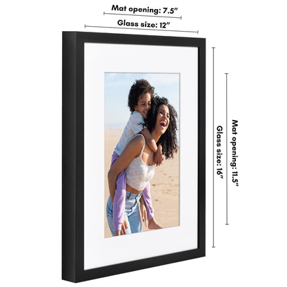 Picture Frame | Gallery Style | With Mat | Protective Glass | Wall Art Display