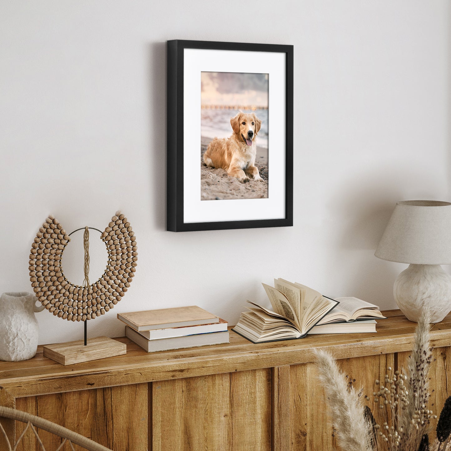 Picture Frame | Gallery Style | With Mat | Protective Glass | Wall Art Display