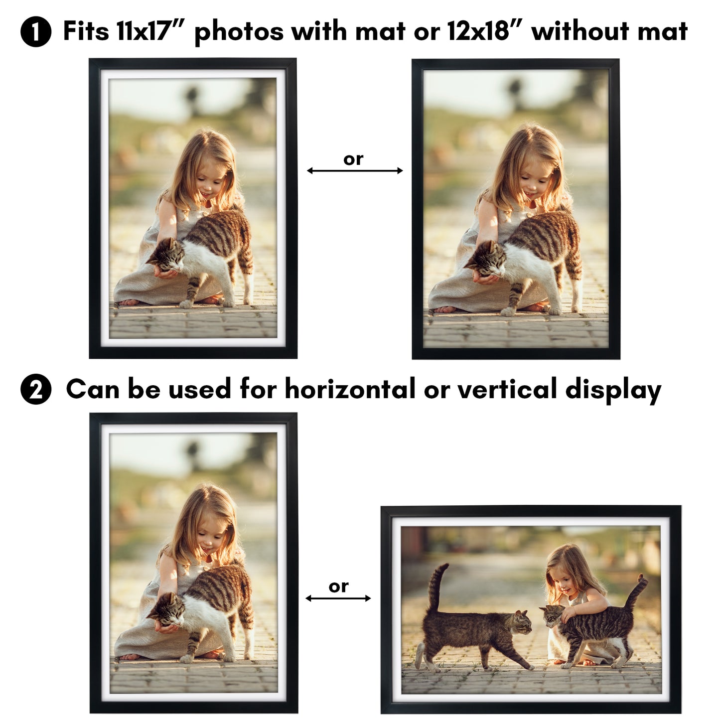 Picture Frame | Gallery Style | With Mat | Protective Glass | Wall Art Display