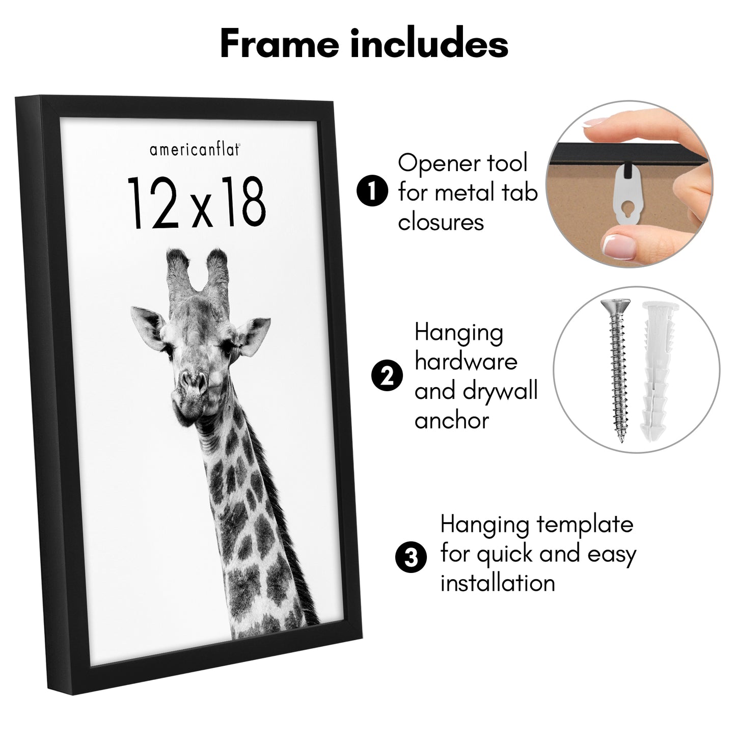 Picture Frame | Gallery Style | Secure Artwork and Photos | Wall Art Decor