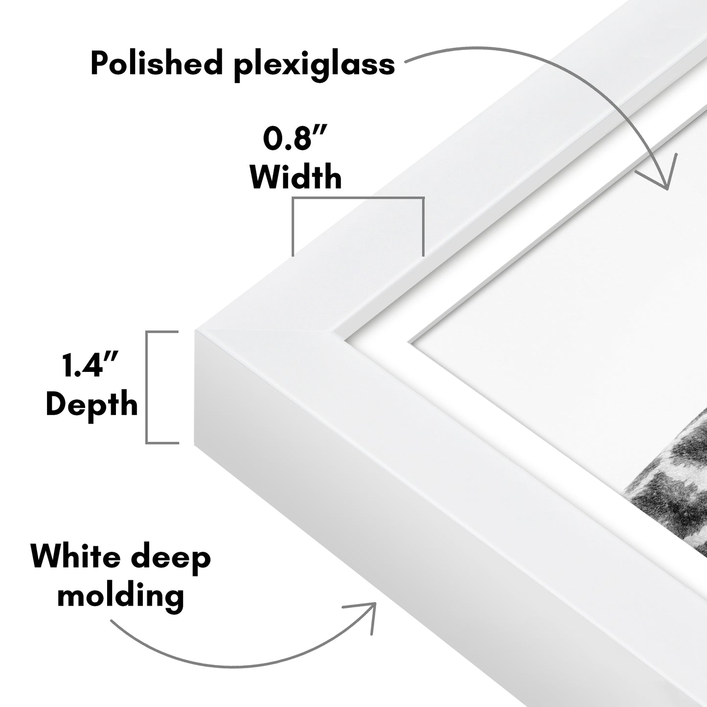 Picture Frame | Gallery Style | With Mat | Protective Glass | Wall Art Display