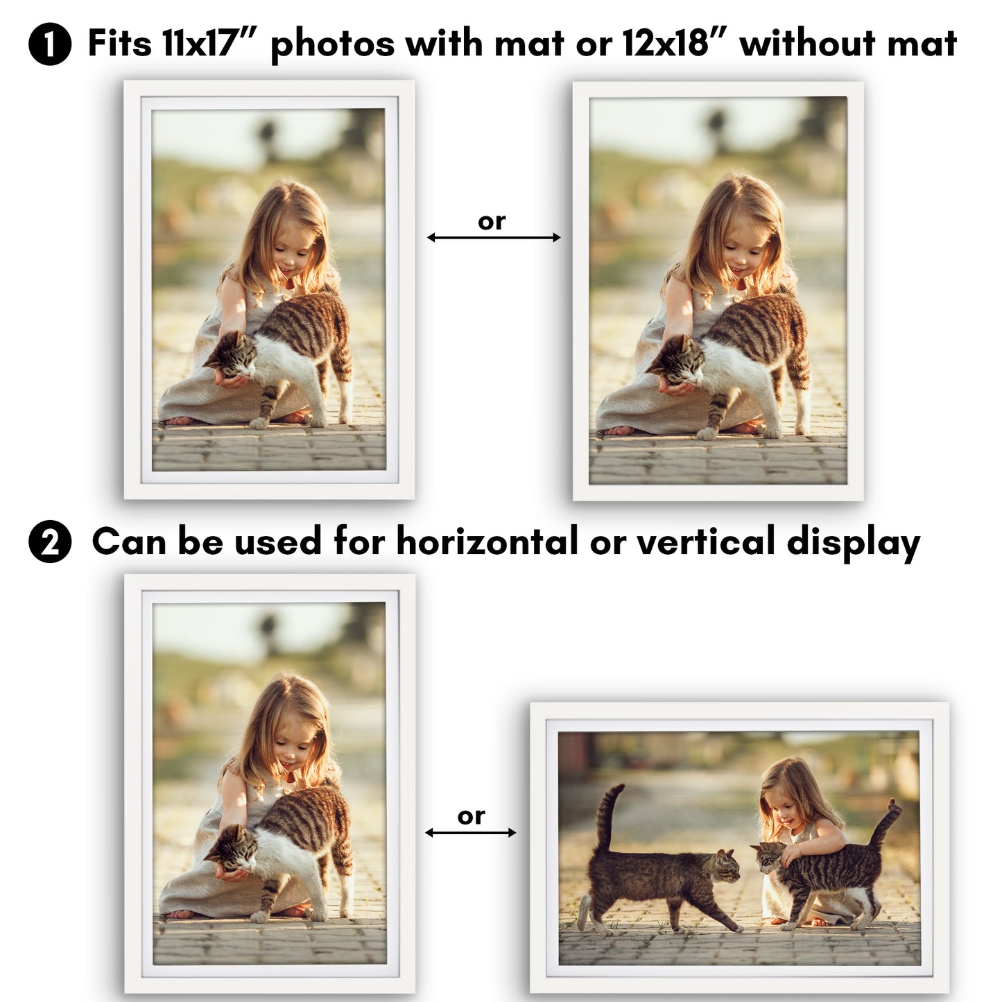 Picture Frame | Gallery Style | With Mat | Protective Glass | Wall Art Display